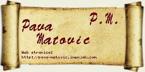 Pava Matović vizit kartica